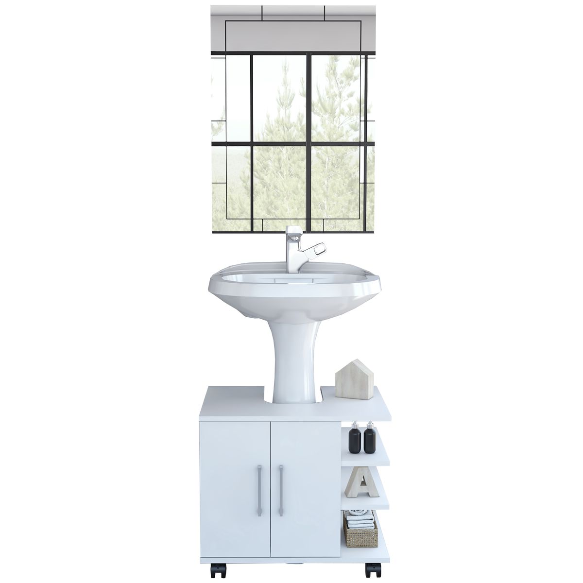 TUHOME - Combo mueble de lavamanos + espejo