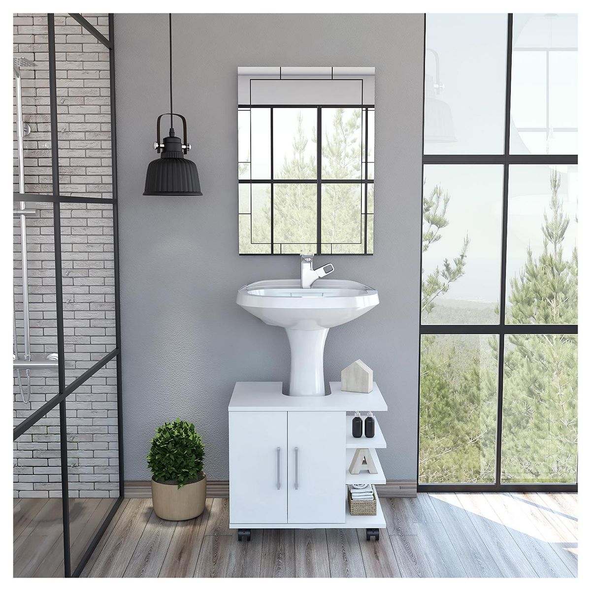 TUHOME - Combo mueble de lavamanos + espejo