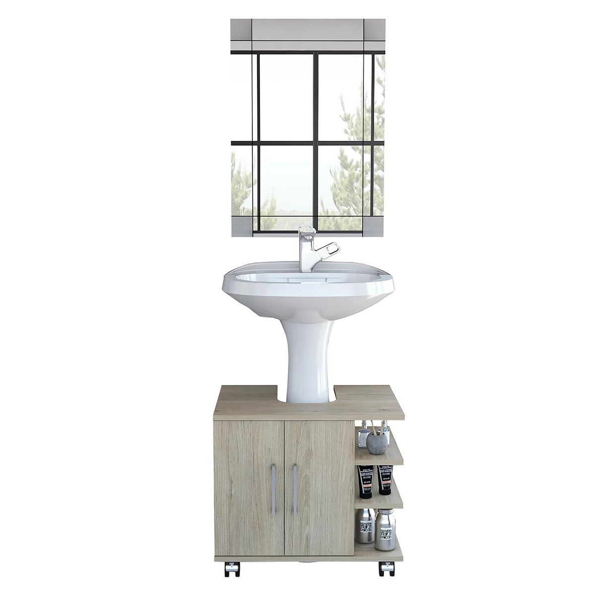 TUHOME - Combo mueble de lavamanos + espejo