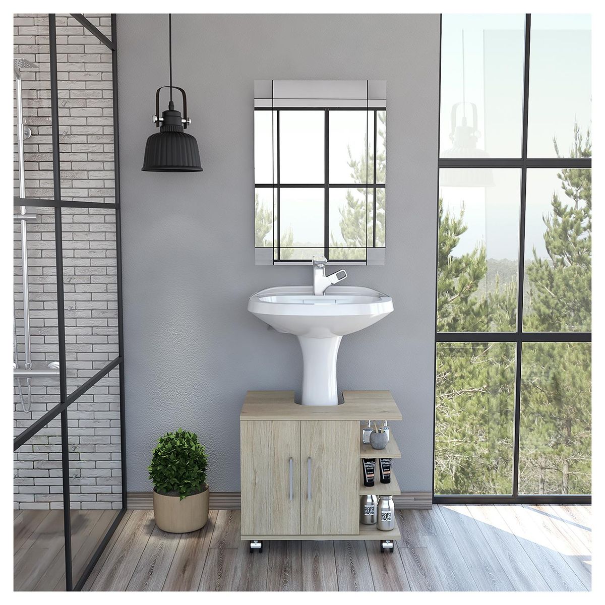 TUHOME - Combo mueble de lavamanos + espejo