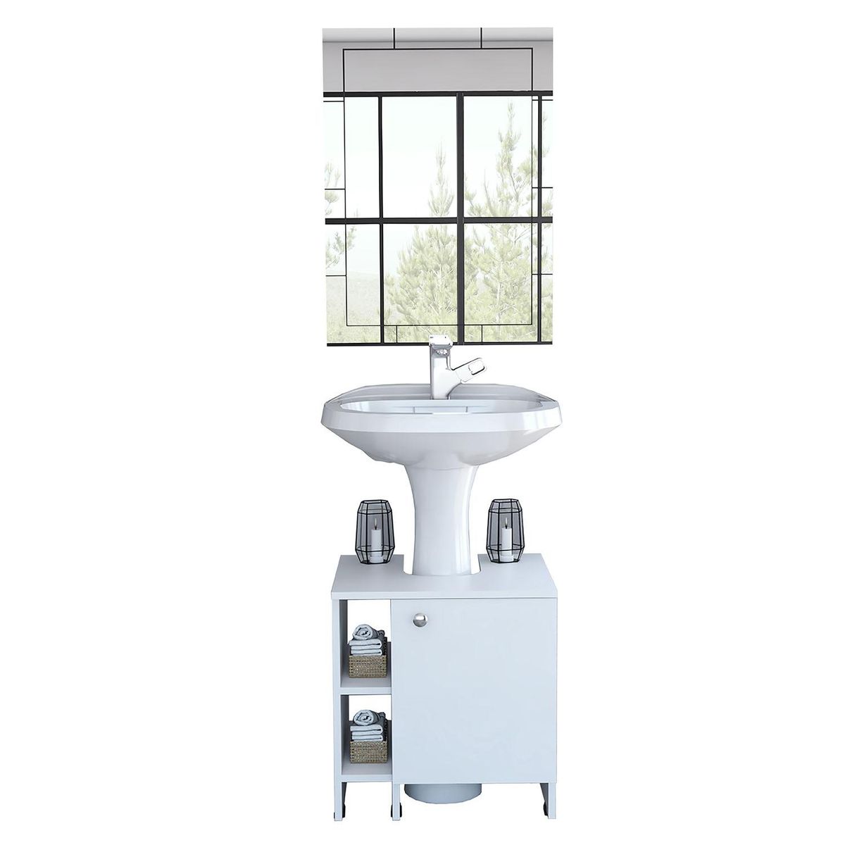 TUHOME - Combo Mueble de Lavamanos/Espejo