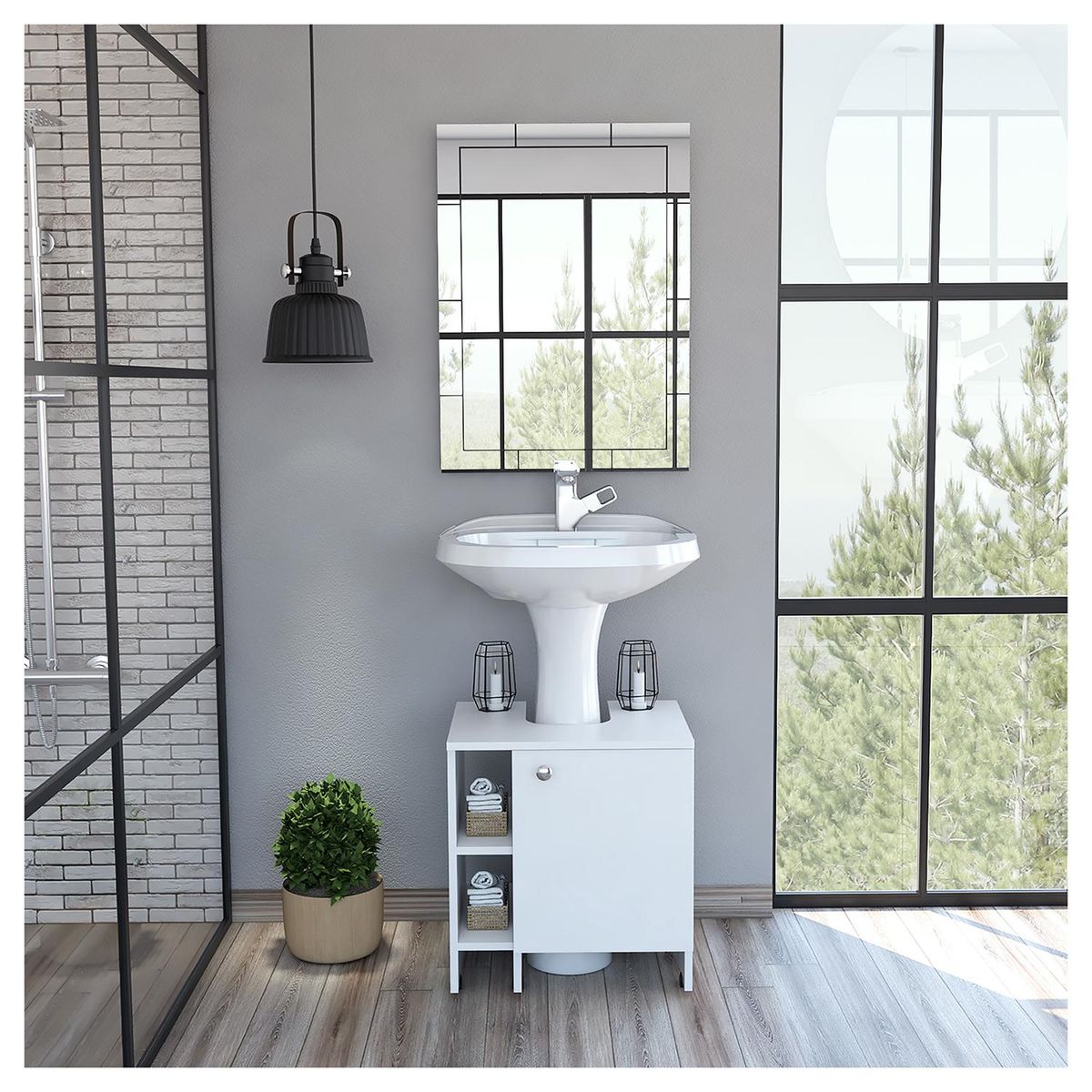 TUHOME - Combo Mueble de Lavamanos/Espejo