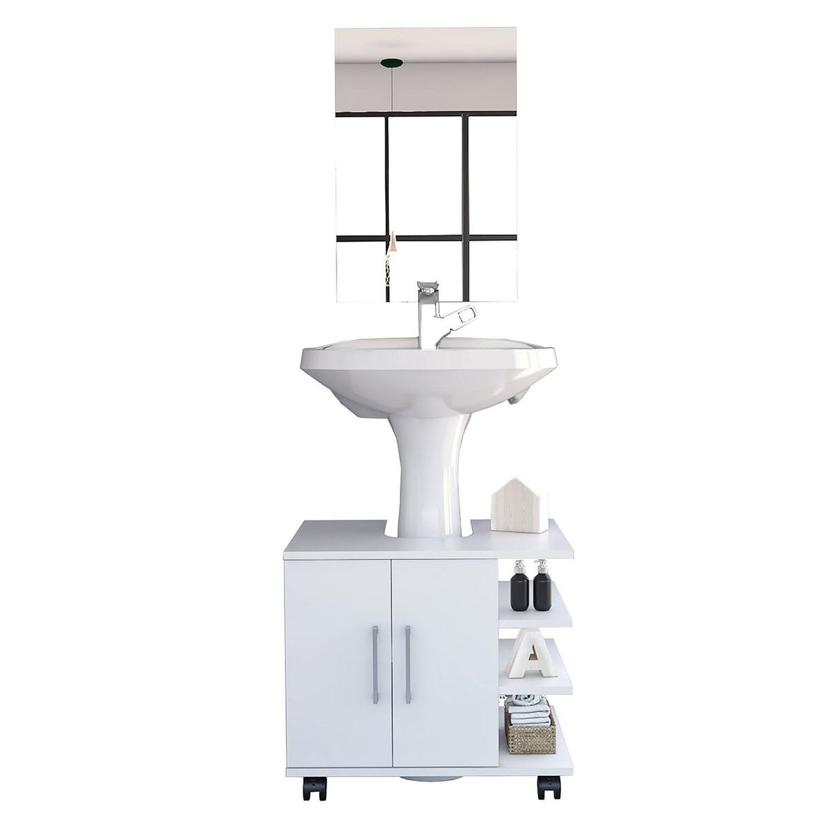 TUHOME - Combo Mueble de Lavamanos/Espejo