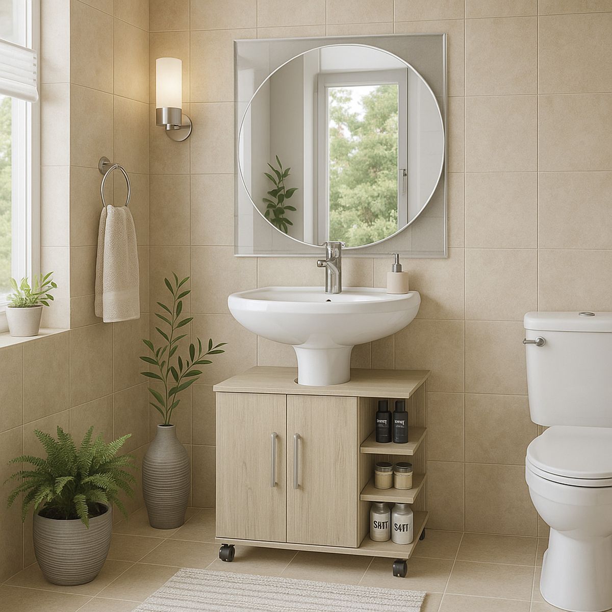 TUHOME - Combo Mueble de Lavamanos/Espejo