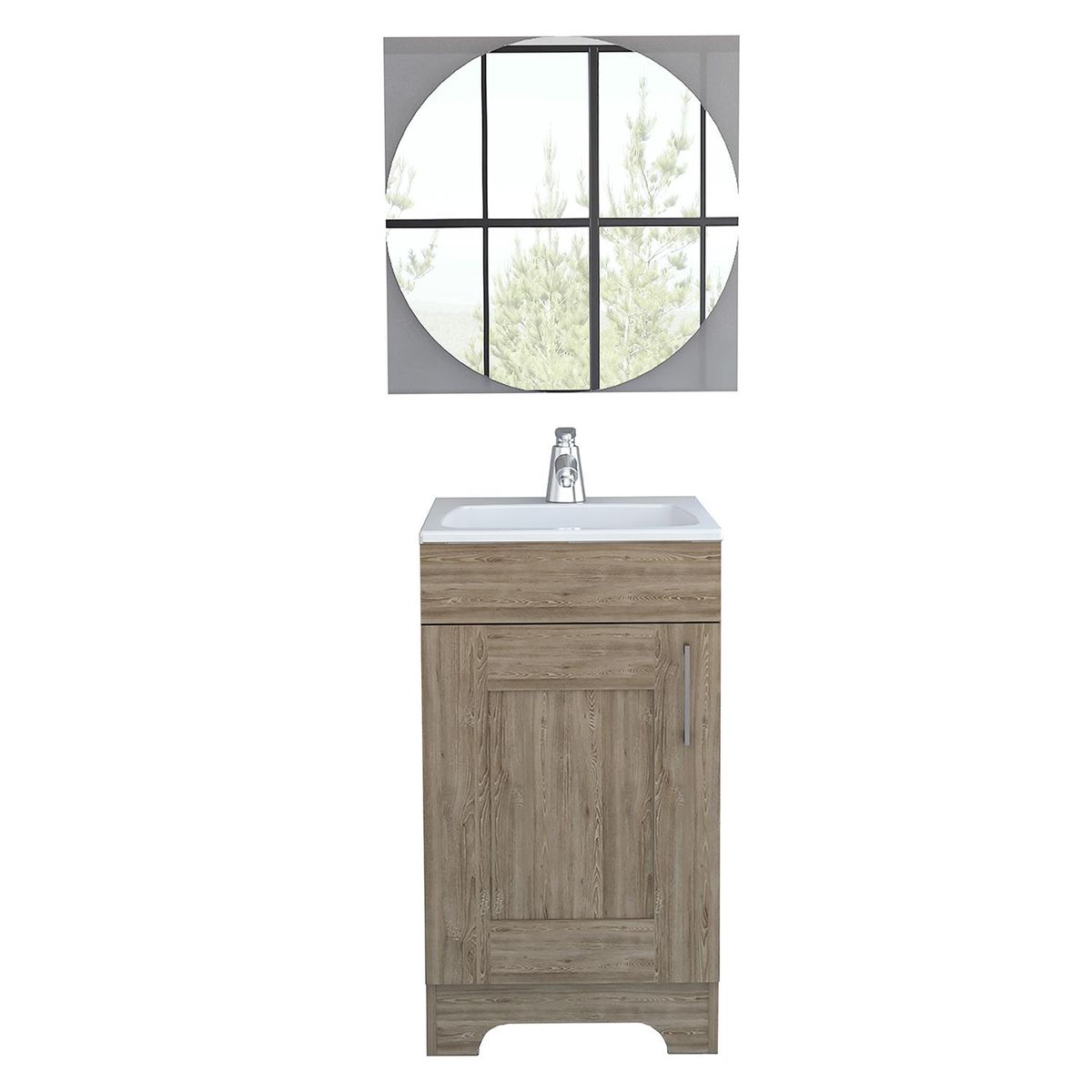 TUHOME - Combo Mueble de Lavamanos/Espejo Miel