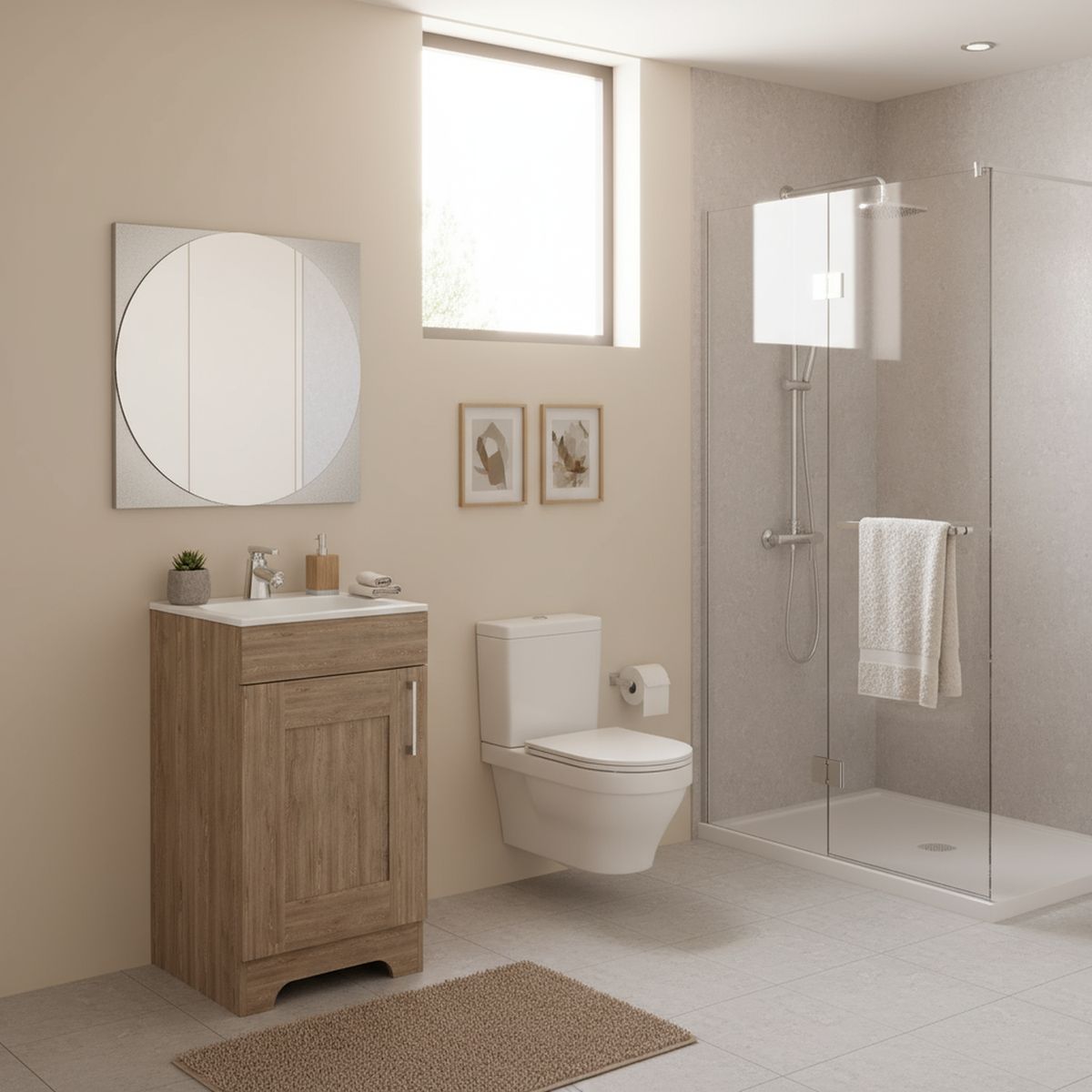 TUHOME - Combo Mueble de Lavamanos/Espejo Miel