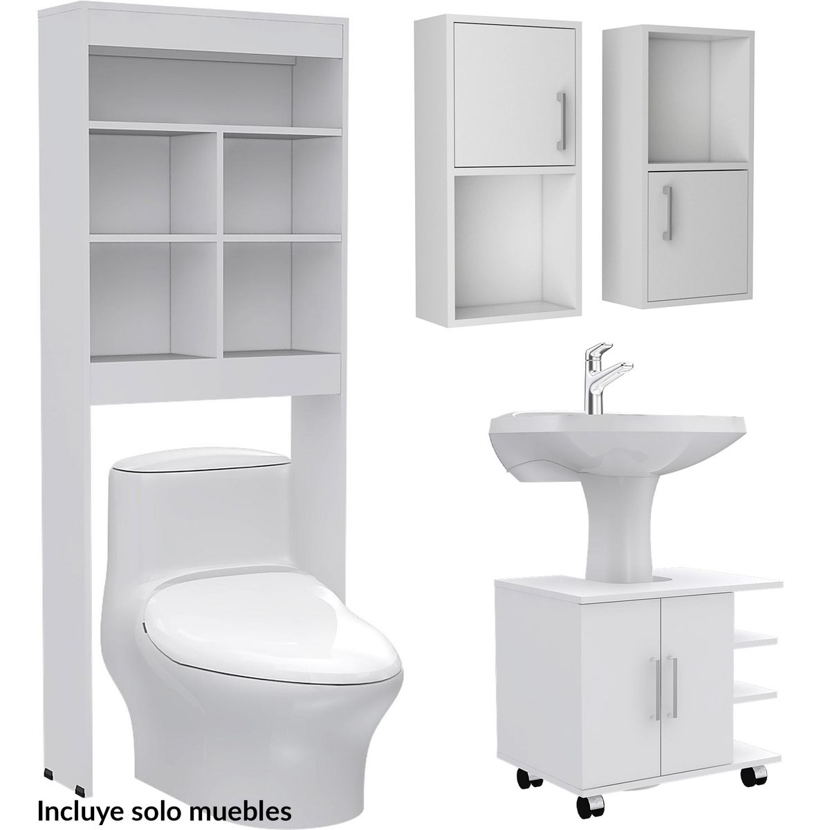 TUHOME - Botiquín + optimizador lavamanos blanco