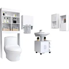 TUHOME - Botiquín + optimizador lavamanos blanco