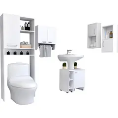 TUHOME - Botiquín + optimizador lavamanos blanco