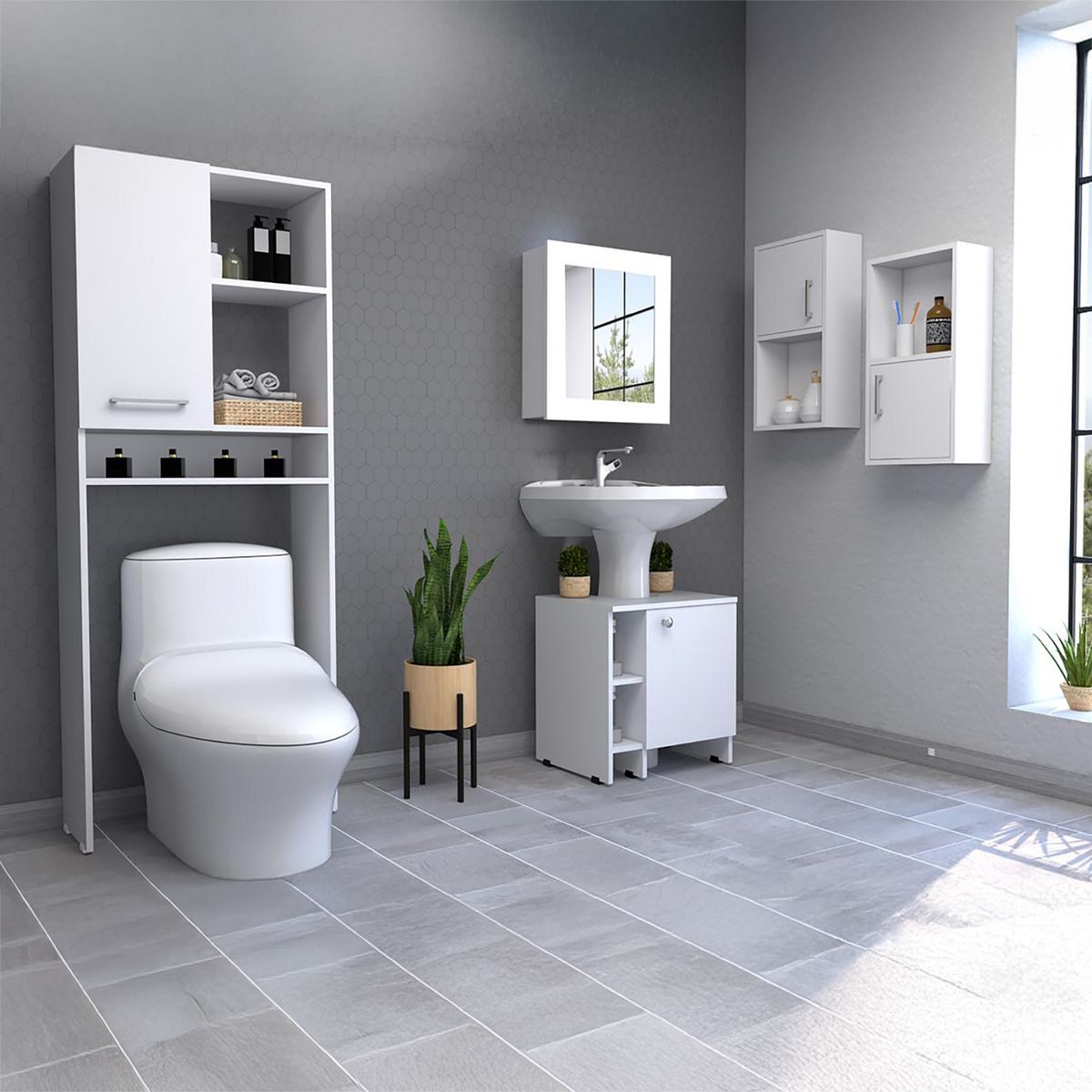 TUHOME - Botiquín Optimización Lavamanos Para Baño 63. 1X160. 7X26. 5 Cm