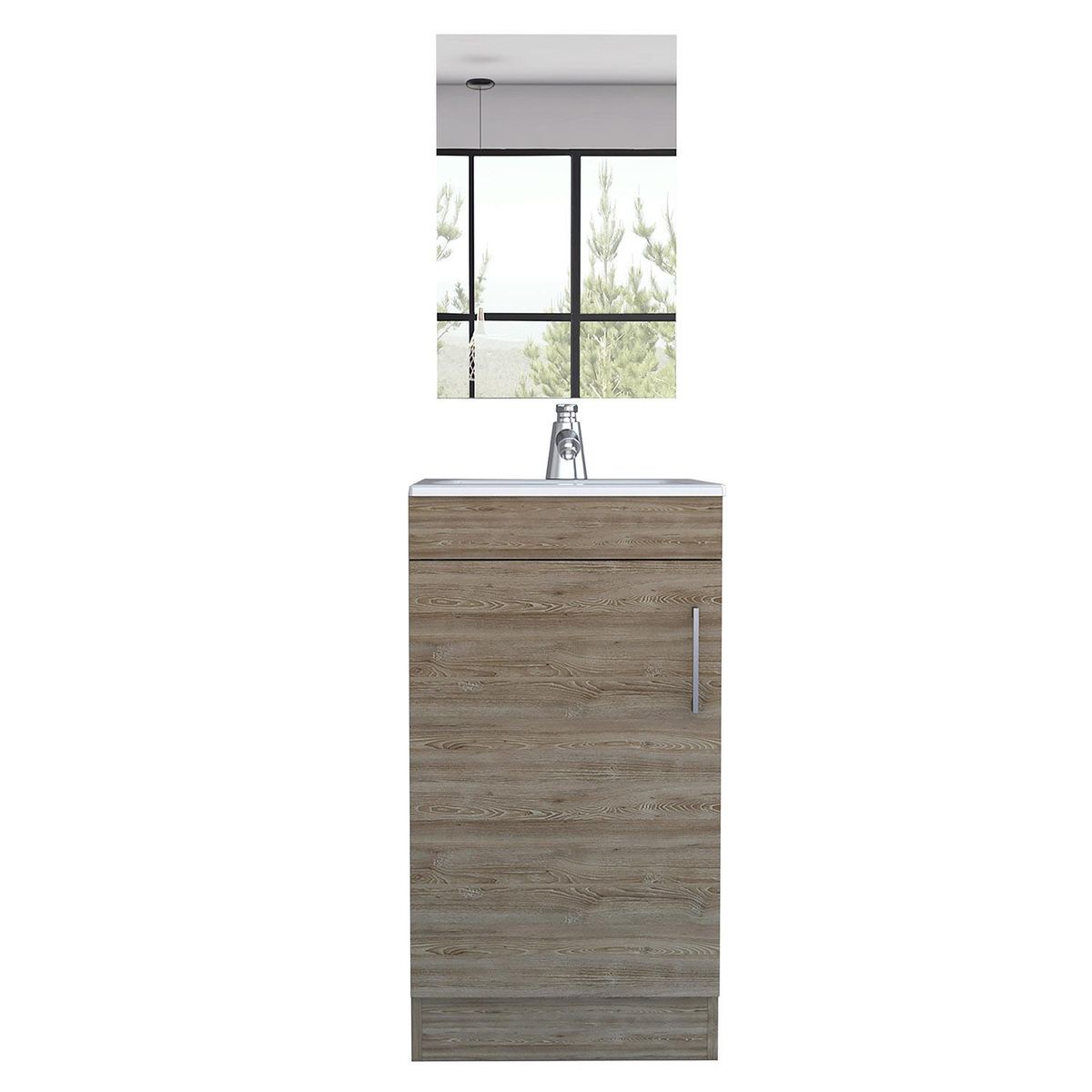 TUHOME - Combo Mueble de Lavamanos/Espejo Miel