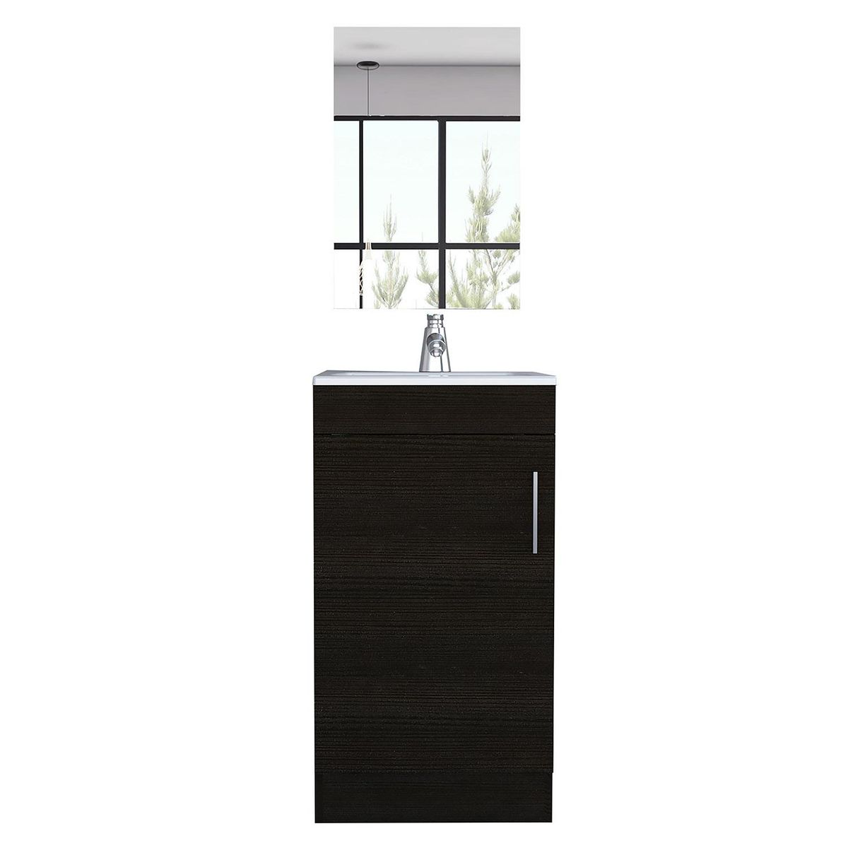 TUHOME - Combo Mueble de Lavamanos/Espejo Wengue