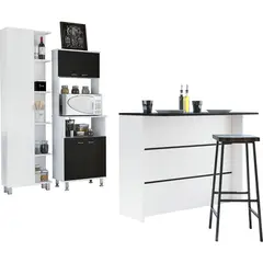 TUHOME - Combo Muebles Cocina Barra Optimizador Espacios Aglomerado