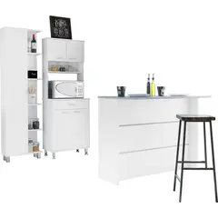 TUHOME - Combo Muebles Cocina Con Barra Optimización Espacios
