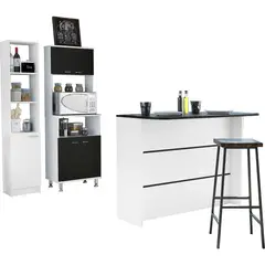 TUHOME - Combo cocina mueble cocina + barra de cocina + optimizador