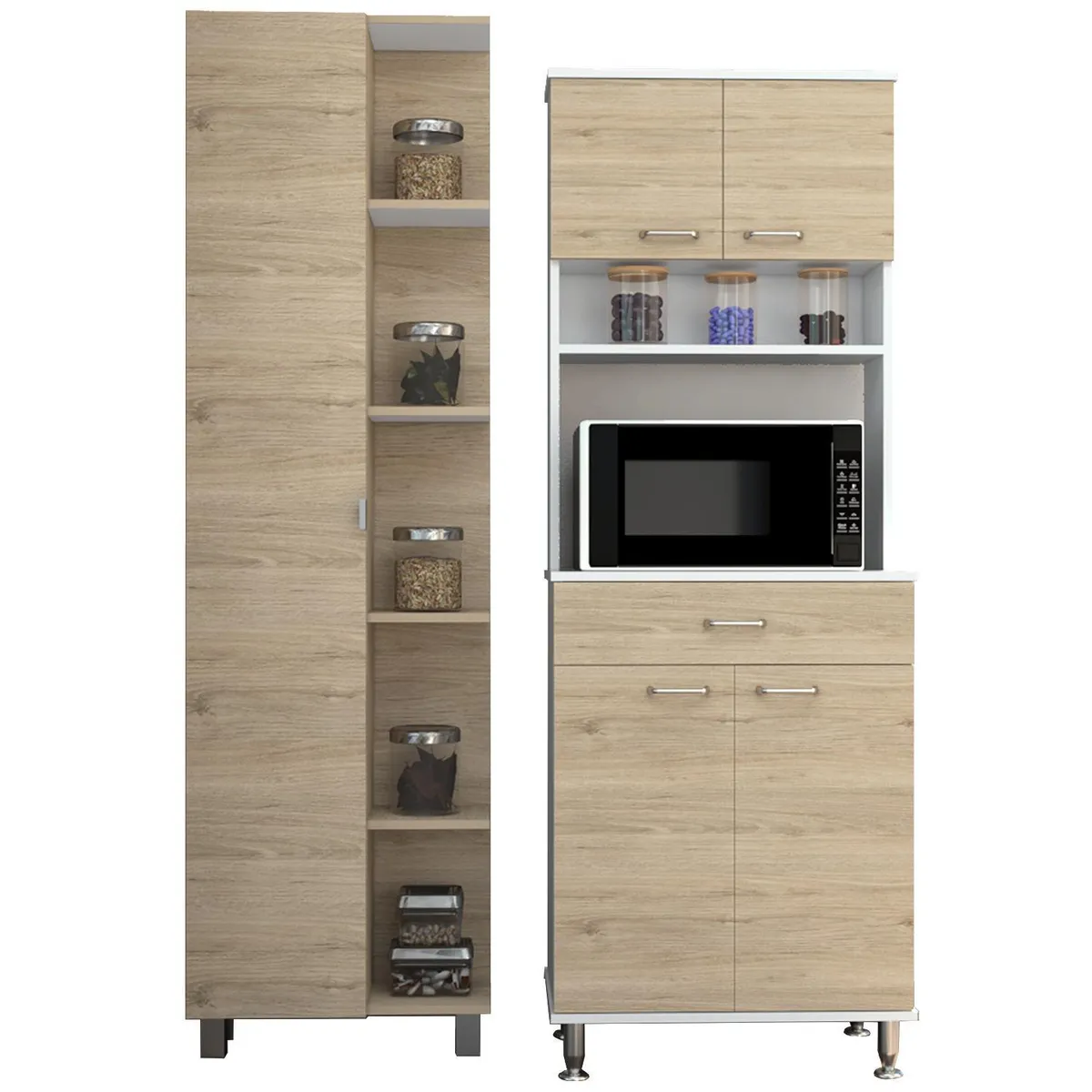 TUHOME - Combo cocina mueble cocina + optimizador - rovere / blanco
