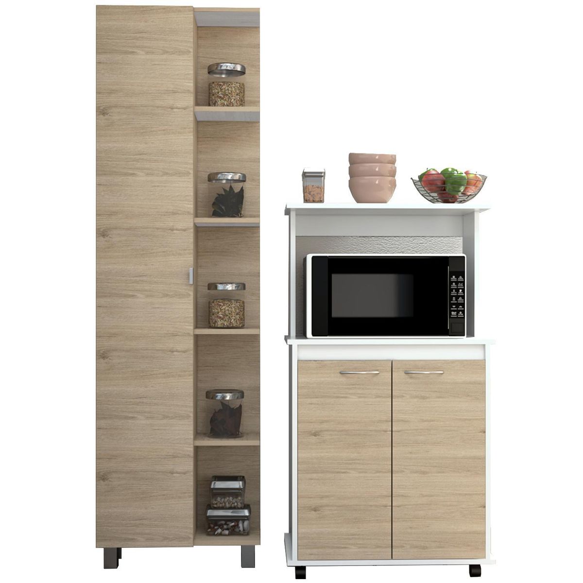 TUHOME - Combo cocina mueble cocina + optimizador - rovere/blanco