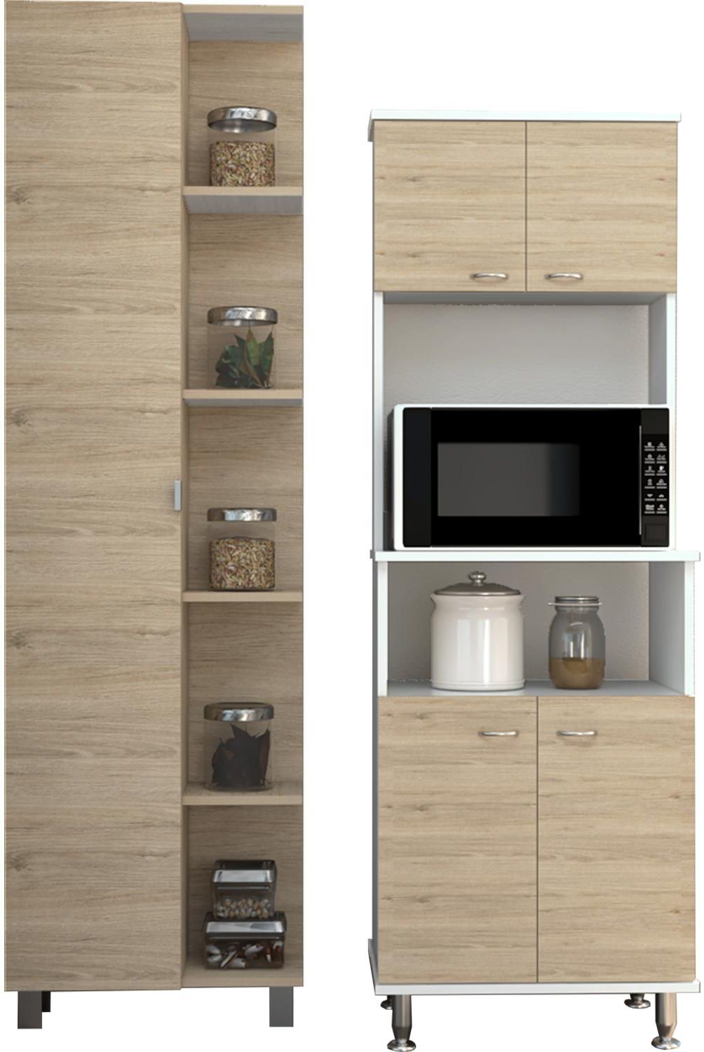 TUHOME - Combo cocina mueble cocina + optimizador - rovere/blanco