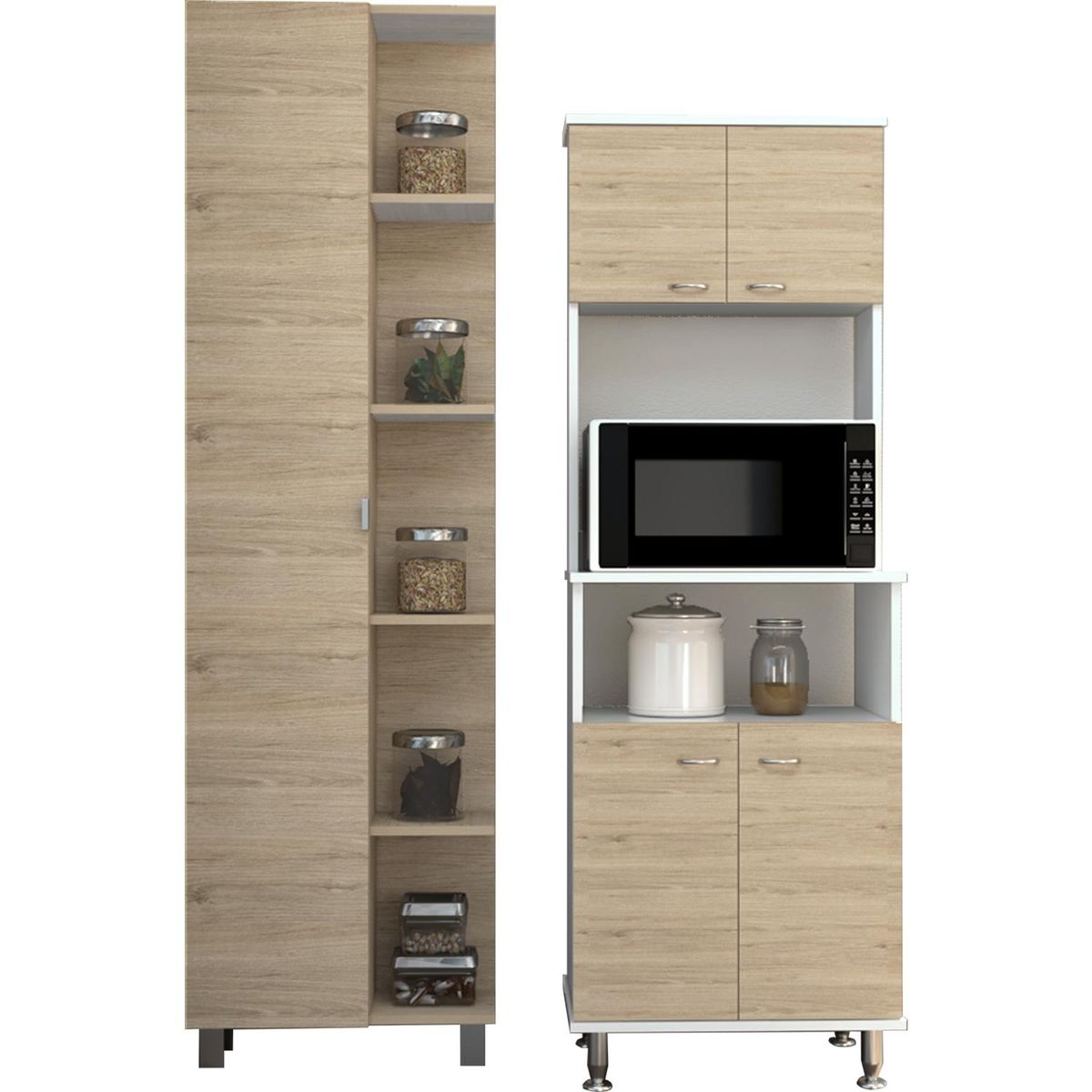 TUHOME - Combo cocina mueble cocina + optimizador - rovere/blanco