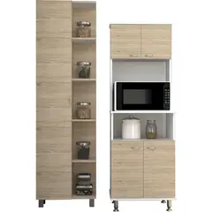 TUHOME - Combo cocina mueble cocina + optimizador - rovere/blanco