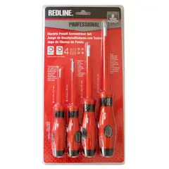 REDLINE - Set atornilladores con tester cruz 3, 4, 5 y 6 mm