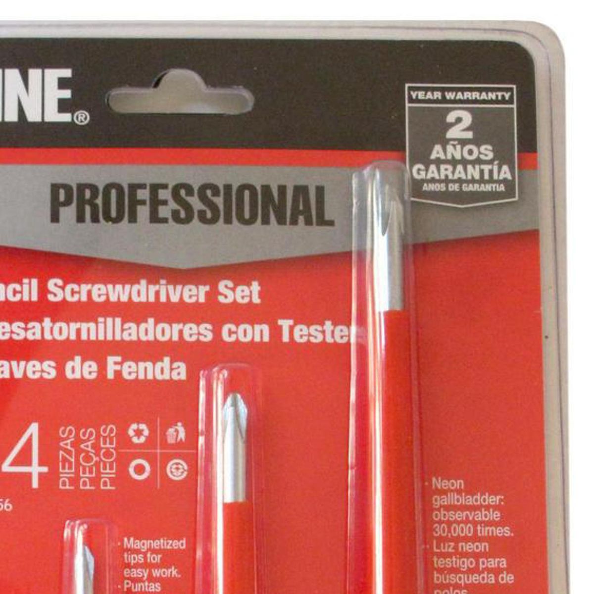 REDLINE - Set atornilladores con tester cruz 3, 4, 5 y 6 mm