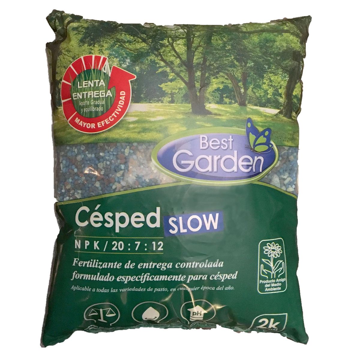 BEST GARDEN - Fertilizante cesped slow saco 2 kg