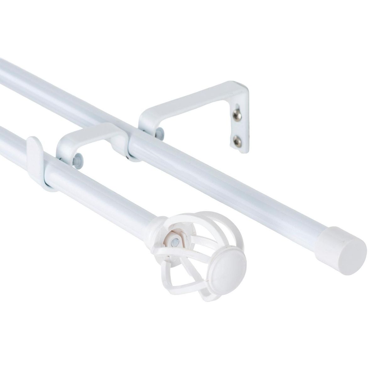 METALHSA - Set de Barra Doble 13/16 mm extensible 70-120 cm Nido Blanco