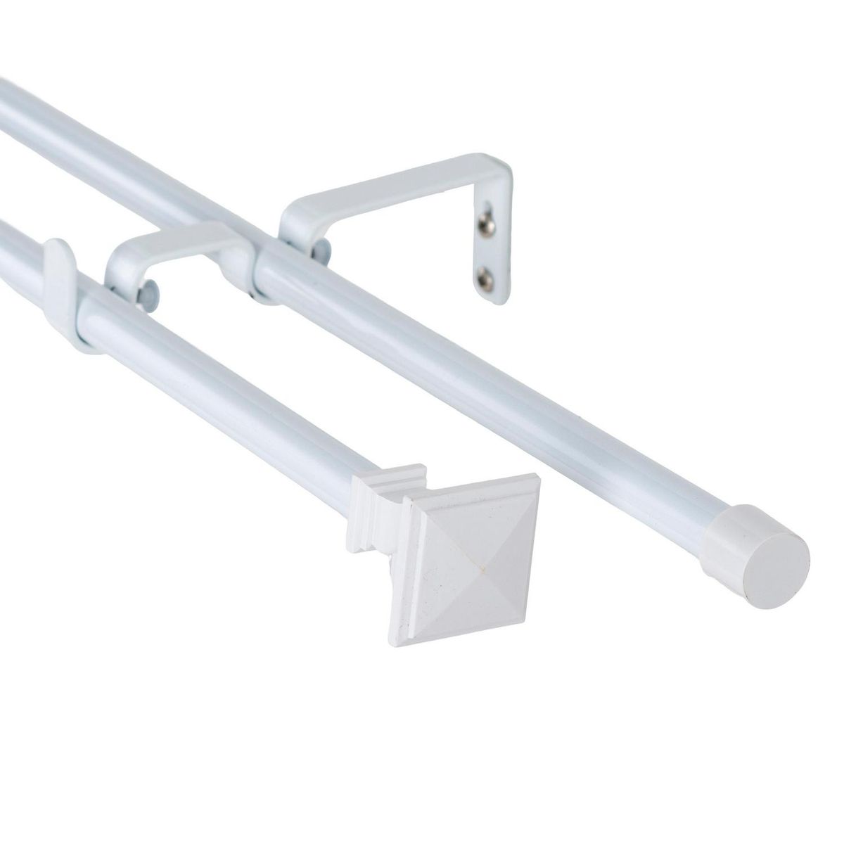 METALHSA - Set de Barra Doble 13/16 mm extensible 120-200 Prisma Blanco