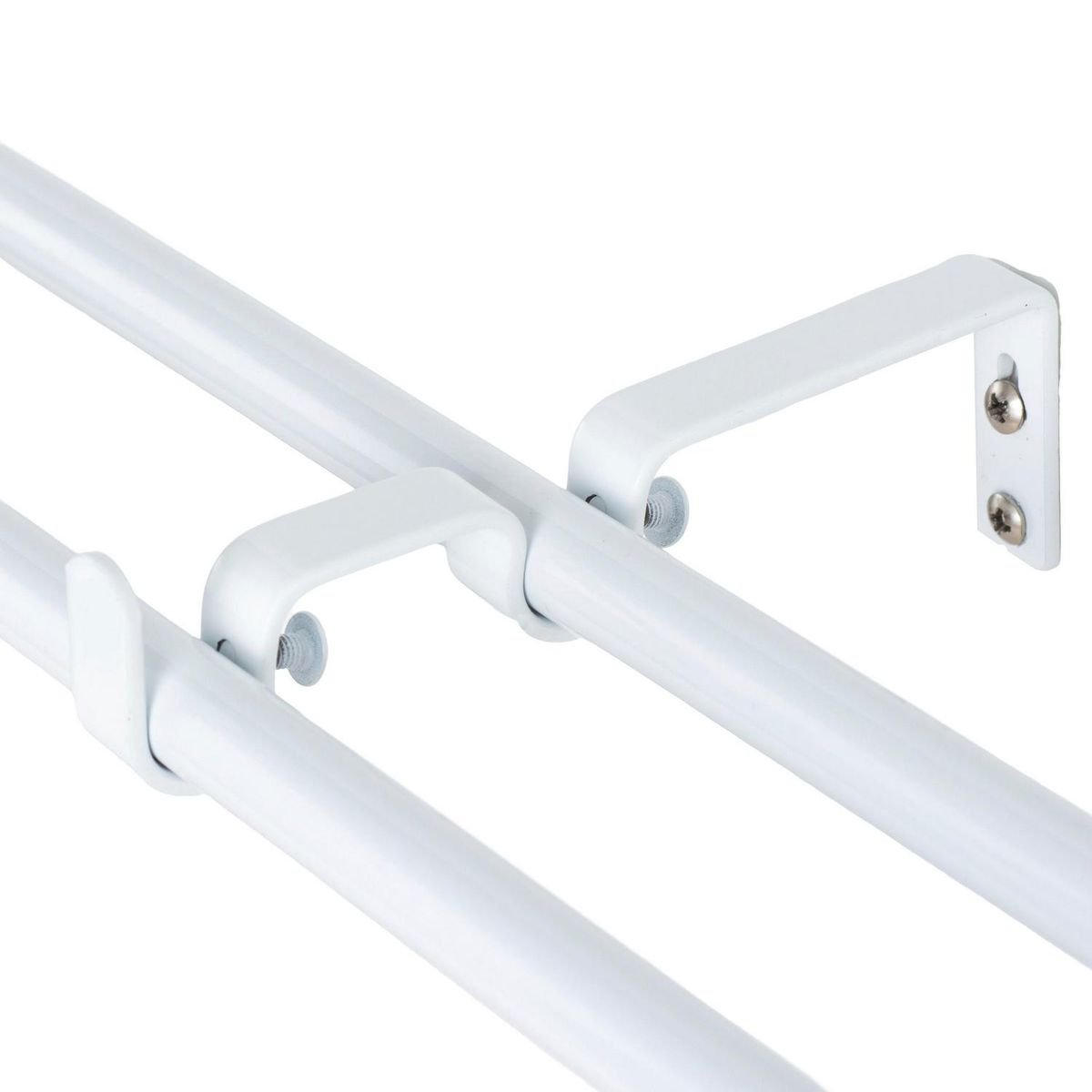 METALHSA - Set de Barra Doble 13/16 mm extensible 120-200 Prisma Blanco