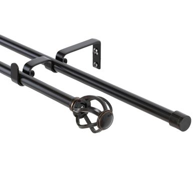 Set Barra Doble 13/16 mm extensible 200-250 cm Nido Negro Envejecido