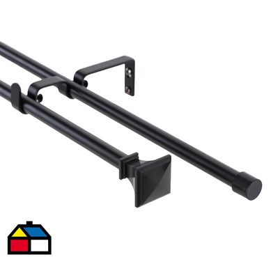 Set de Barra Doble 13/16 mm extensible 200-250 cm Prisma Negro