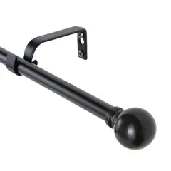 METALHSA - Set de Barra Simple 13/16 mm extensible 200-250 cm Bola Negro Envejecido