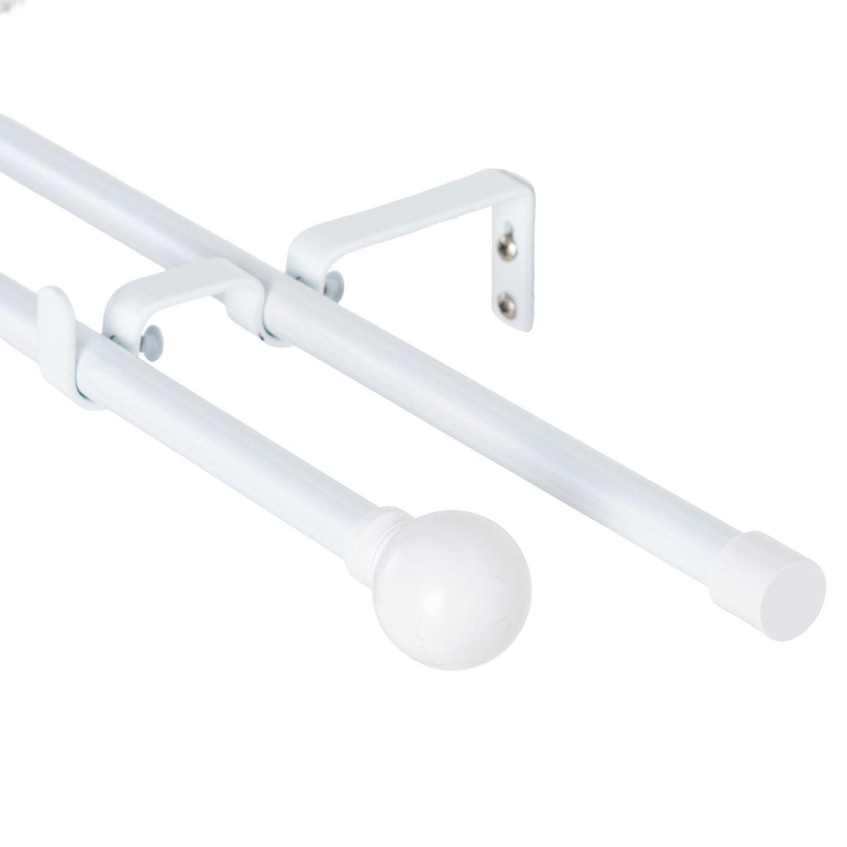 METALHSA - Set de Barra Doble 13/16 mm extensible 200-250 cm Bola Blanco