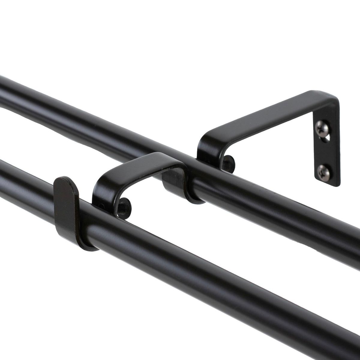 METALHSA - Set Barra Doble 13/16 mm extensible 120-200 cm Prisma Negro Orb