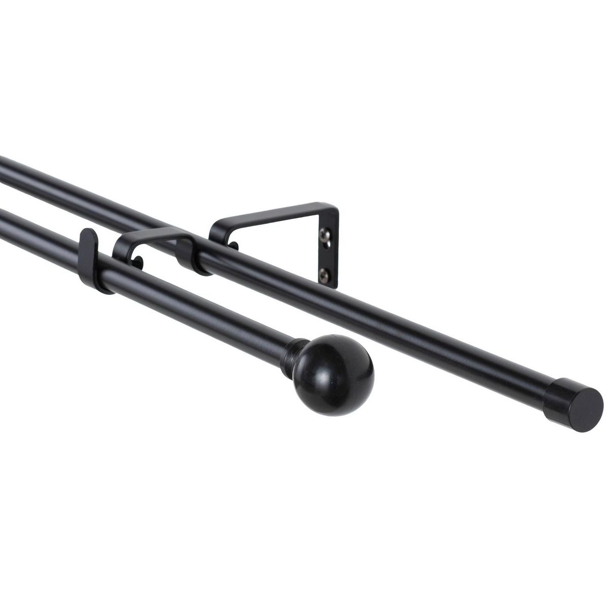 METALHSA - Set de Barra Doble 13/16 mm extensible 70-120 cm Bola Negro