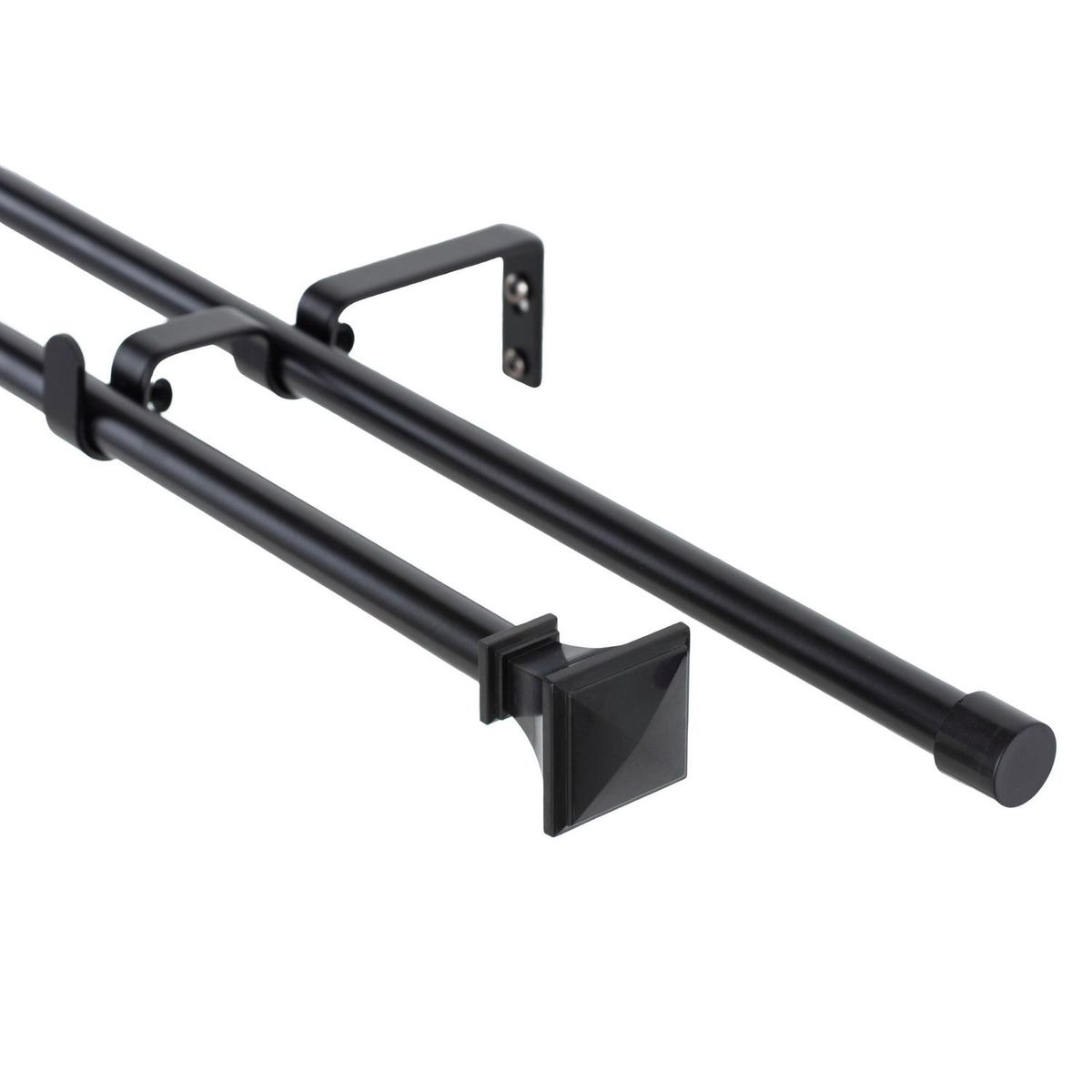 METALHSA - Set de Barra Doble 13/16 mm extensible 120-200 cm Prisma Negro