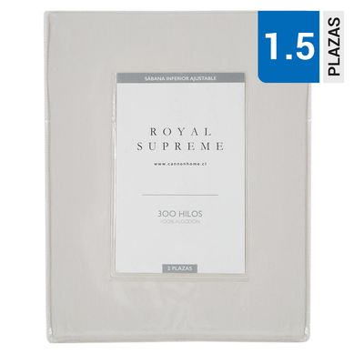 Sbana inferior 300 hilos liso beige 1,5 plazas