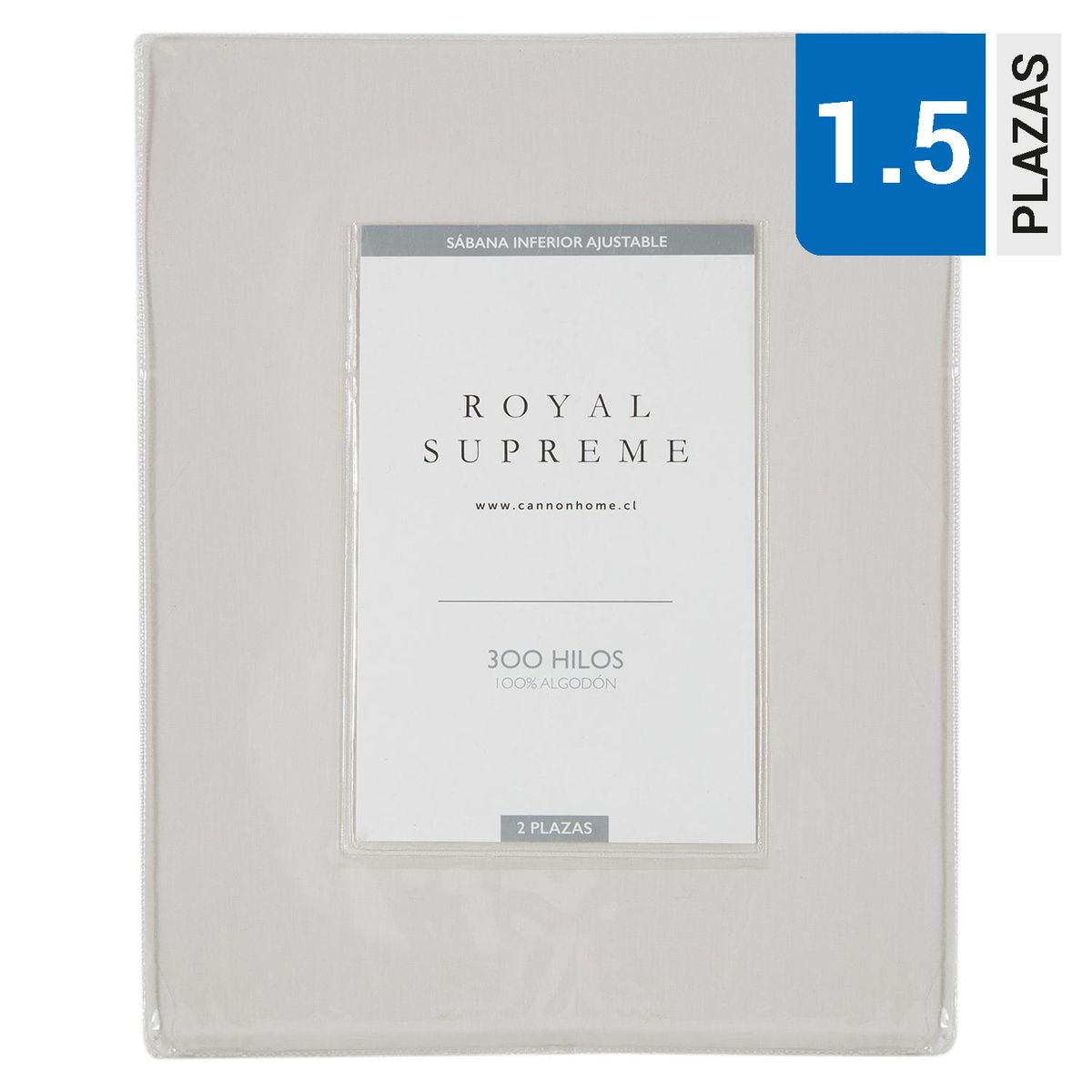 ROYAL SUPREME - Sábana Liso 1.5 plazas 300 Hilos Beige