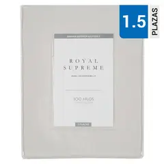ROYAL SUPREME - Sábana inferior 300 hilos liso beige 1,5 plazas