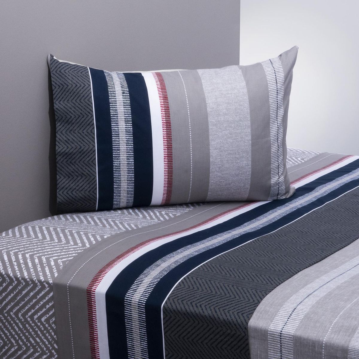 AMERICAN FAMILY - Juego de Sábanas Azure 1.5 plazas 144 Hilos Multicolor