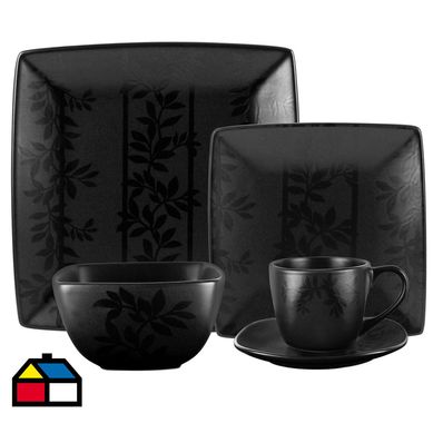 Juego de vajilla 20 pzs negro