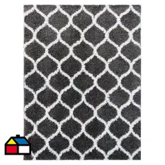 IDETEX - Alfombra Shaggy 150x200 cm Gris