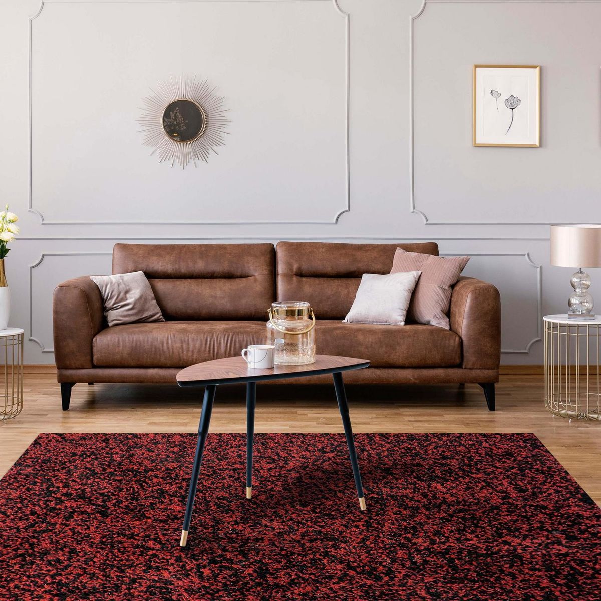 IDETEX - Alfombra Shaggy 150x200 cm Polipropileno Negro