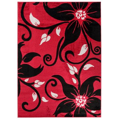 Bajada de Cama Carved 80x120 cm Rojo