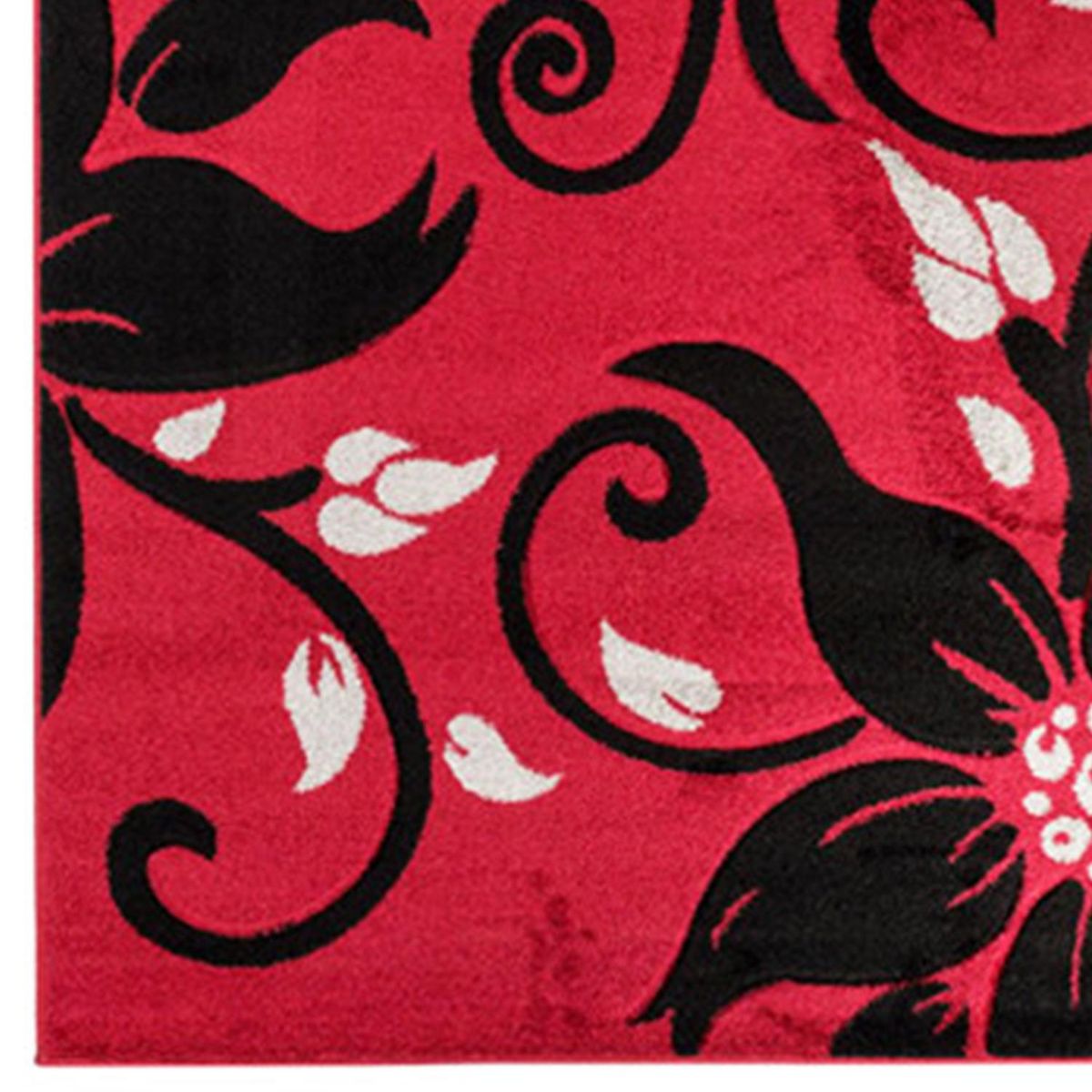 IDETEX - Bajada de Cama Carved 80x120 cm Polipropileno Rojo