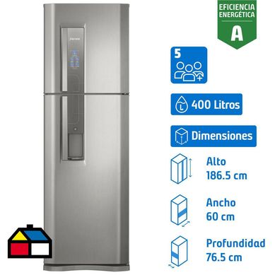 Refrigerador Top Freezer No Frost 400 Litros Inox DW44S