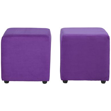 Set 2 poufs cali felpa morado