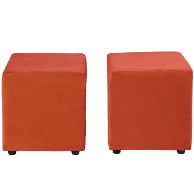 Set 2 poufs cali felpa naranjo
