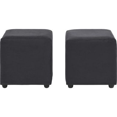 Set 2 poufs cali felpa gris